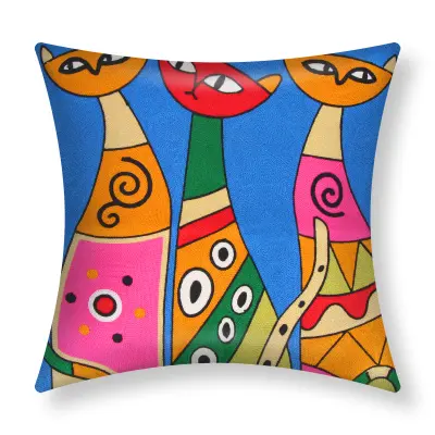 Komplet 2 prevlek za blazino 45x45 cm Izvezena Art Divina, Večbarvno
