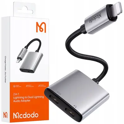 MCDODO ADAPTER 2X LIGHTNING KABEL ZA IPHONE X 11 12 13 14 PRO