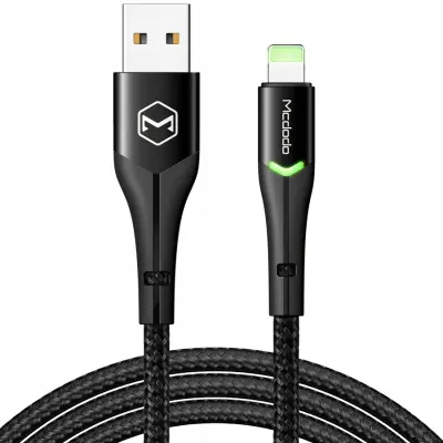 MCDODO USB LIGHTNING HITRI POLNILNI KABEL 36W ZA IPHONE 13 14 1M VODIL ČRNO