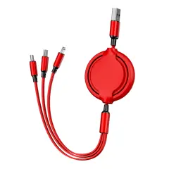 3V1 NAVIT USB-C KABEL ZA IPHONE MICRO USB TIP C POLNILEC PLOŠČAT 1M