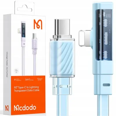 MCDODO KOTNI KABEL USB-C LIGHTNING FLAT 36W ZA IPHONE 13 14 BLUE 2M