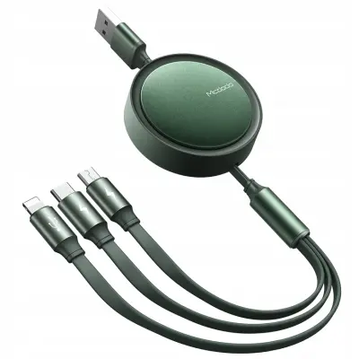 MCDODO 3V1 NAVIT USB-C STRELA MIKRO USB TIPA C PLOŠČATI KABEL 1M