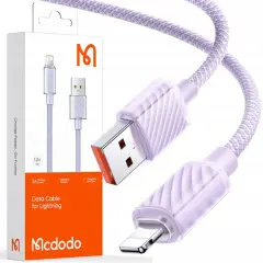 MCDODO POLNILEC LIGHTNING USB KABEL ZA IPHONE 11 12 13 14 PRO 1M VIJOLIČNA
