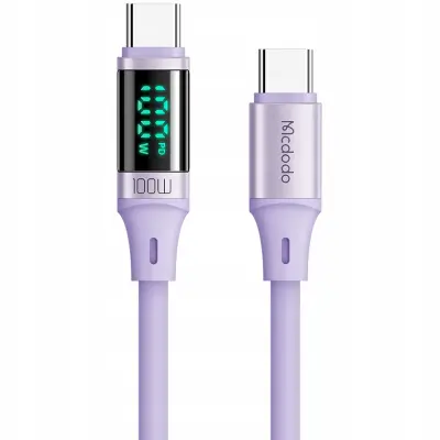 MCDODO KABEL Z ZASLONOM USB-C HITRO POLNJENJE USB TIPA C 5A 100W 1M