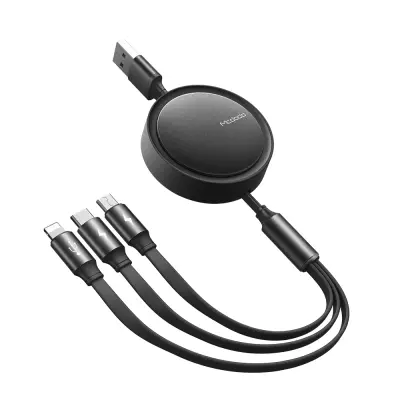 MCDODO 3V1 NAVIT USB-C STRELA MIKRO USB TIPA C PLOŠČATI KABEL 1M