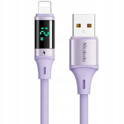 MCDODO ZASLONSKI KABEL USB LIGHTNING 36W 1M ZA IPHONE 13 14 VIJOLIČNA