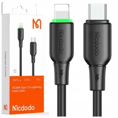 MCDODO POLNILEC USB-C LIGHTNING HITRI POLNILNI KABEL ZA IPHONE 1M VODIL ČRNO