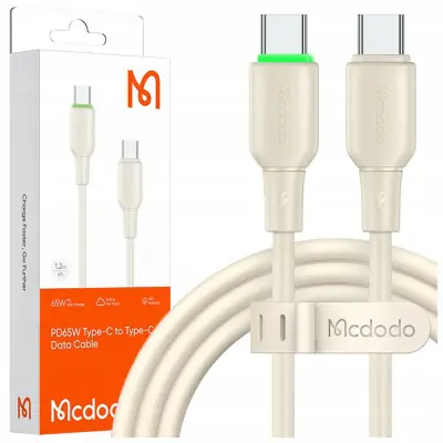 MCDODO USB-C HITRI POLNILNI KABEL ZA SAMSUNG JABOLKO USB TIPA C 65W 1M VODIL BEŽ