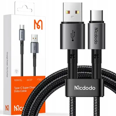 MCDODO USB-C KABEL ZA HITRO POLNJENJE ZA SAMSUNG XIAOMI USB TIPA C 6A 100W 2M