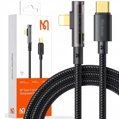 MCDODO KOTNI USB-C LIGHTNING HITRI POLNILNI KABEL 36W ZA IPHONE 14 1M