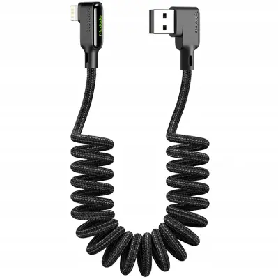 MCDODO KOTNI KABEL USB STRELA SPIRALNA VZMET ZA IPHONE 14 VODIL 2M
