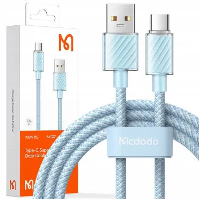 KABEL USB-C, ZMOGLJIV, SUPERHITER, MCDODO, 100 W, 1,2 M, MODRI