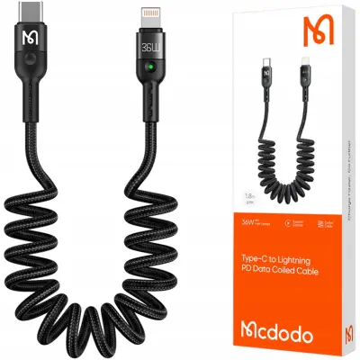MCDODO USB-C STRELA SPIRALNA VZMET HITRI KABEL ZA IPHONE VODIL 2M