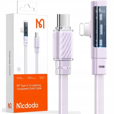 MCDODO KOTNI KABEL USB-C LIGHTNING FLAT 36W ZA IPHONE 13 14 PURPLE 2M