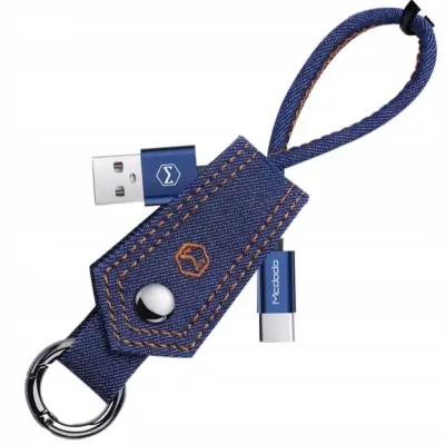 MCDODO KRATEK KABEL USB-C OBESEK ZA KLJUČE JEANS HITRO POLNJENJE USB TIPA C QC 3.0