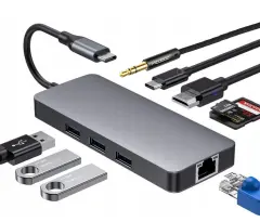 ADAPTER HUB USB-C HDMI USB-A SD GIGABIT RJ45 ZA MACBOOK M1 M2