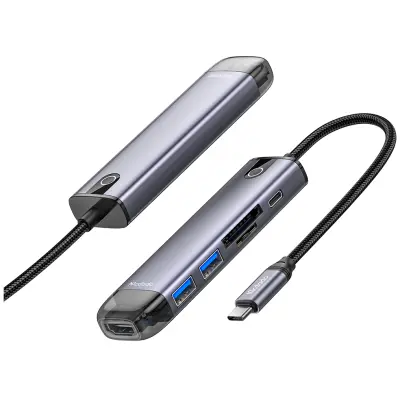 MCDODO ADAPTER HUB USB-C HDMI 4K 2X USB-A SD/TF 6V1 ZA MACBOOK