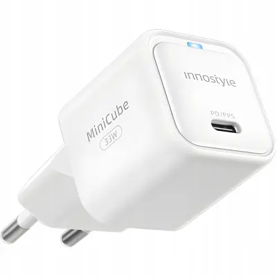 INNOSTYLE HITRI POLNILEC CUBE USB-C 33W USB TIPA C GAN II ZA SAMSUNG LED
