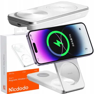 MCDODO DOCKING STATION INDUKCIJSKI POLNILEC 3V1 ZA IPHONE AIRPODS WATCH 15W