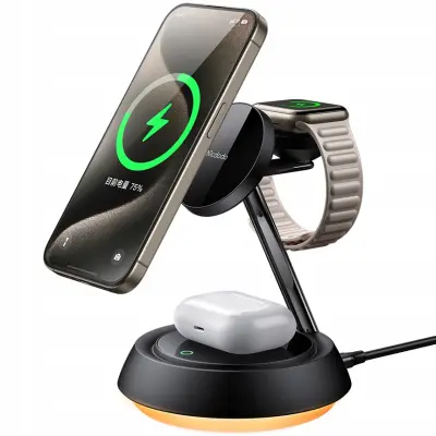 MCDODO INDUKTIVNI POLNILEC 15W 3V1 ZA MAGSAFE IPHONE AIRPODS WATCH LAMP