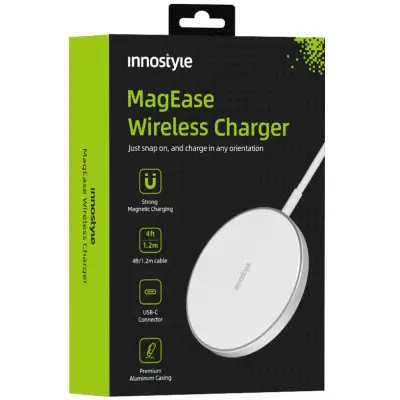INNOSTYLE MAGEASE INDUKCIJSKI BREZŽIČNI POLNILEC ZA IPHONE MAGSAFE MAGEASE 15W WHITE