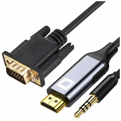 CO2 KABEL VGA - HDMI ADAPTER PRETVORNIK ADAPTER AUDIO FULL HD 60HZ 1M