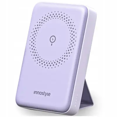 INNOSTYLE POWERMAG 2V1 HITRA INDUKCIJA POWERBANK ZA MAGSAFE 10000MAH STOJALO VIJOLIČNA