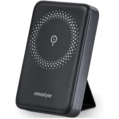 INNOSTYLE POWERMAG 2V1 HITRA INDUKCIJSKA POWERBANK ZA MAGSAFE 10000MAH STOJALO ČRNA