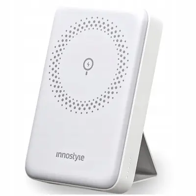 INNOSTYLE POWERMAG 2V1 HITRA INDUKCIJSKA POWERBANK ZA MAGSAFE 10000MAH STOJALO BELA