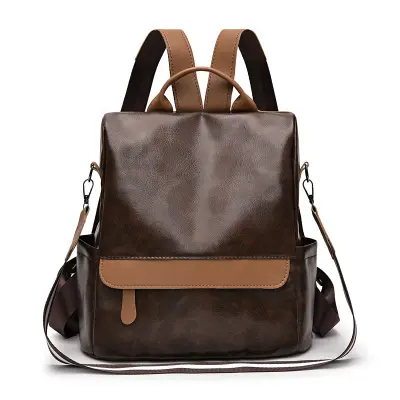 Ženski modni nahrbtnik iz umetnega usnja - eleganten in vsestranski DarkBrown