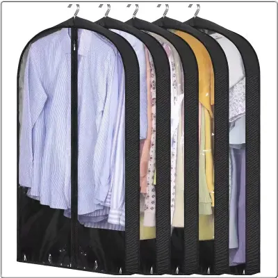 Breathable Garment Bag, prevleka za oblačila za zaščito pred prahom v omari Black XL