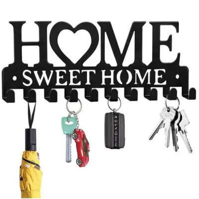 Elegantno držalo za ključe HOME za stensko montažo Black