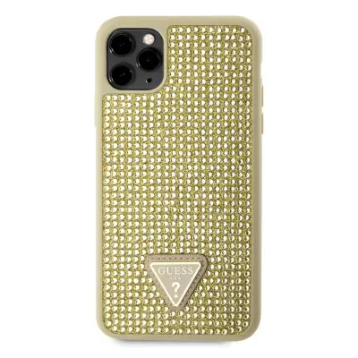 Guess, Hrbtni ovitek za iPhone 11 Pro Max z majhnimi kamen?ki, Zlata