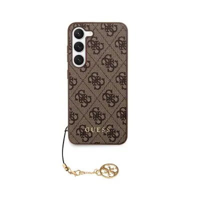 Guess, Ohišje za Samsung Galaxy S23 4G Edition Charm z obeskom, Rjava