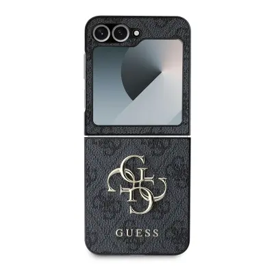 Guess, Hrbtni pokrov za Samsung Galaxy Z Flip 6 z vzorcem 4G Elegant, Siva