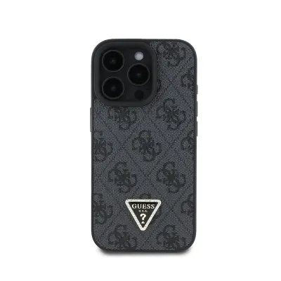 Guess, Ohišje za Apple iPhone 16 Pro Max 4G Edition Strass Triangle Metallic, ?rna