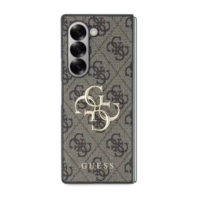 Guess, Hrbtni ovitek za Samsung Galaxy Z Fold 6 z vzorcem 4G Elegant, Rjava