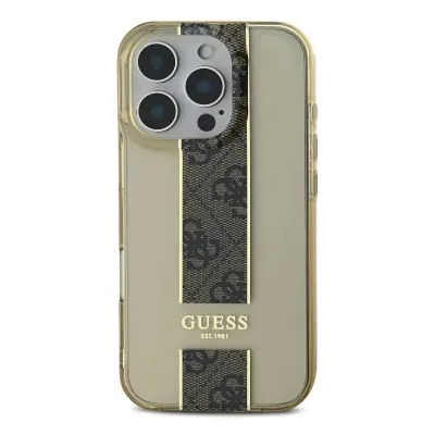 Guess, Zaš?itni ovitek za iPhone 16 Pro odporen na vzorec 4G, Rjava