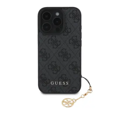 Guess, Hrbtni ovitek za iPhone 16 Pro, tiskan 4G, Siva