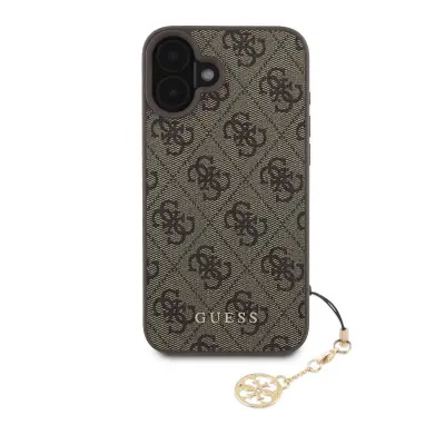 Guess, Hrbtni ovitek za iPhone 16 Plus s potiskom 4G, Rjava