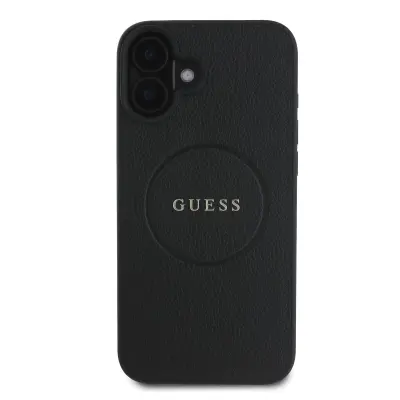 Guess, Hrbtni ovitek za iPhone 16 Plus z Grainy Tekstura MagSafe, ?rna