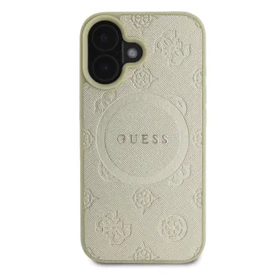 Guess, Hrbtni ovitek za iPhone 16 Odporen MagSafe, Zlata