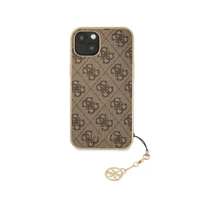 Guess, Ohišje za Apple iPhone 13 4G Edition Charm z obeskom, Rjava
