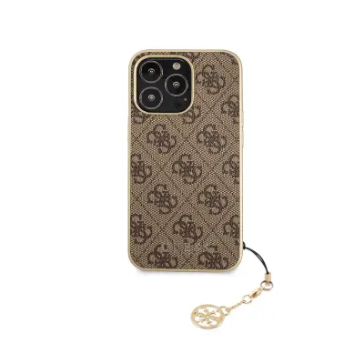 Guess, Ohišje za Apple iPhone 13 Pro 4G Edition Charm z obeskom, Rjava