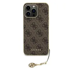 Guess, Zaš?itni ovitek za iPhone 15 Pro Max z vzorcem 4G, Rjava