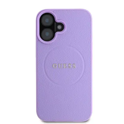 Guess, Hrbtni ovitek za iPhone 16 Pro z zrnato teksturo MagSafe, Vijoli?na