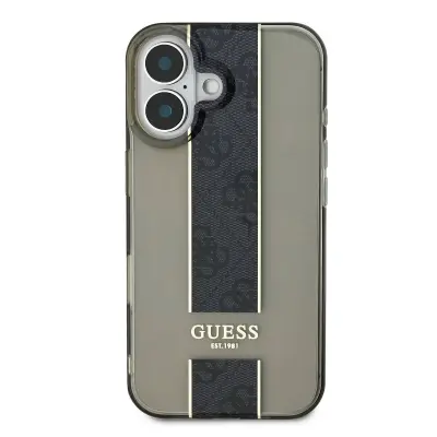 Guess, Zaš?itno ohišje za iPhone 16 odporno z vzorcem 4G, ?rna