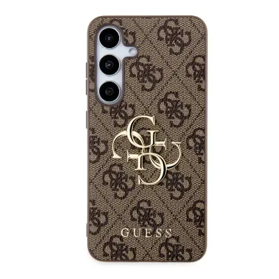 Guess, Hrbtni pokrov za Samsung Galaxy S24+ z vzorcem 4G Elegant, Rjava