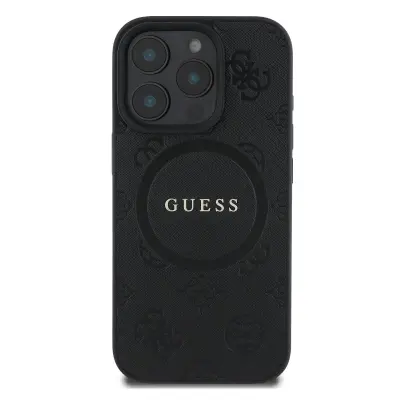 Guess, Hrbtni ovitek za iPhone 16 Pro Odporen MagSafe, ?rna