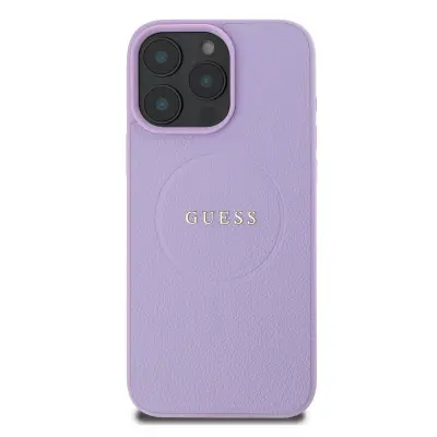 Guess, Hrbtni ovitek za iPhone 16 Pro Max z zrnato teksturo MagSafe, Vijoli?na